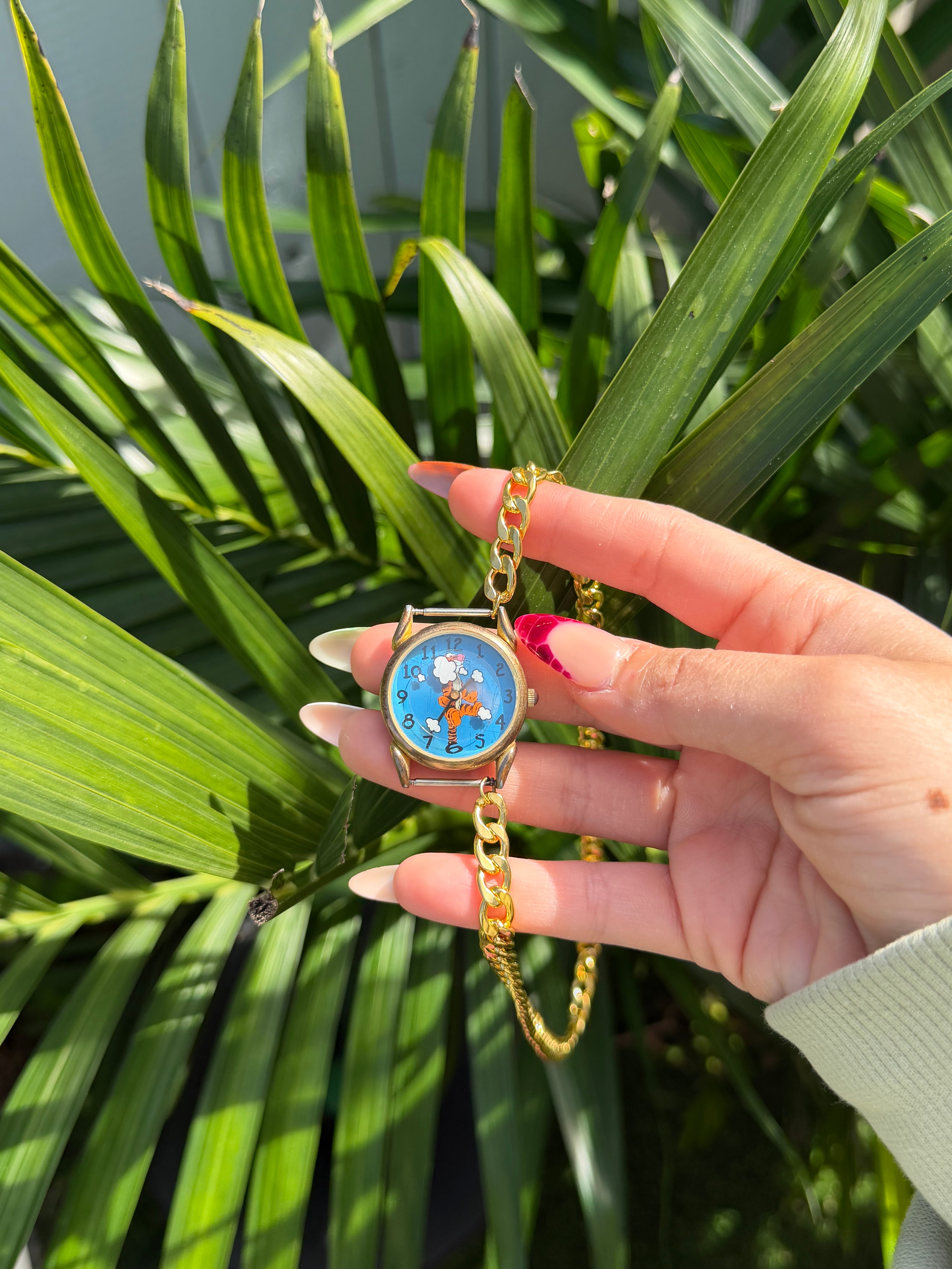 Tiger necklace vintage watch