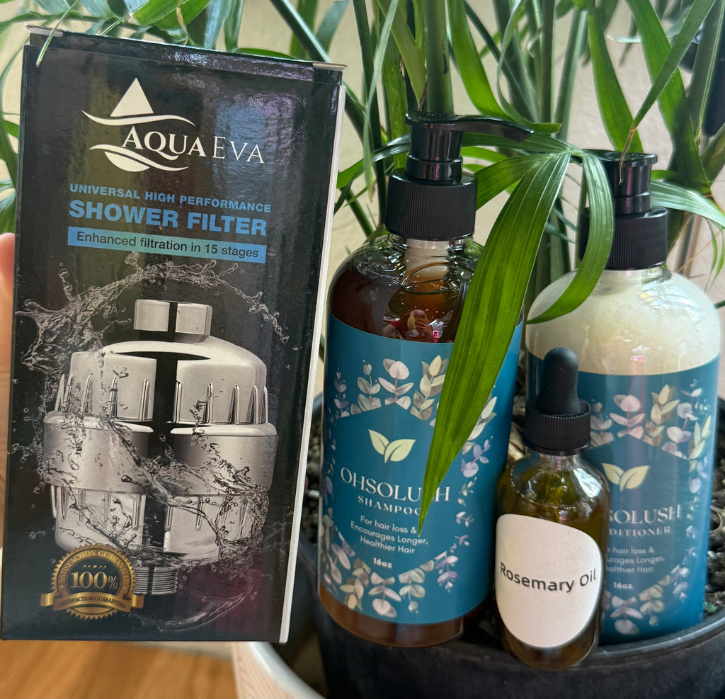 Bundle Deal (4 Items ) shampoo , conditioner , filter, & rosemary oil