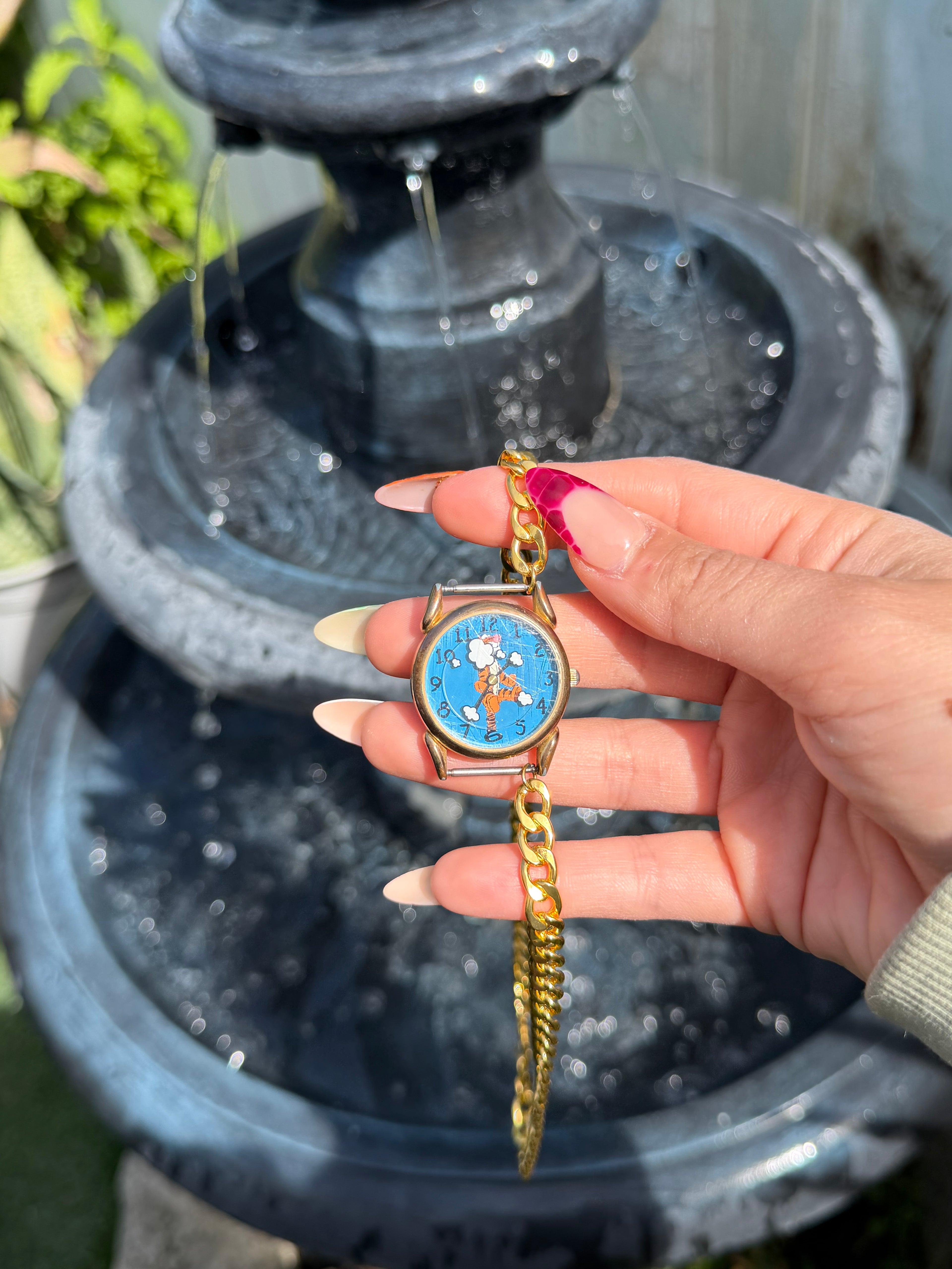 Tiger necklace vintage watch