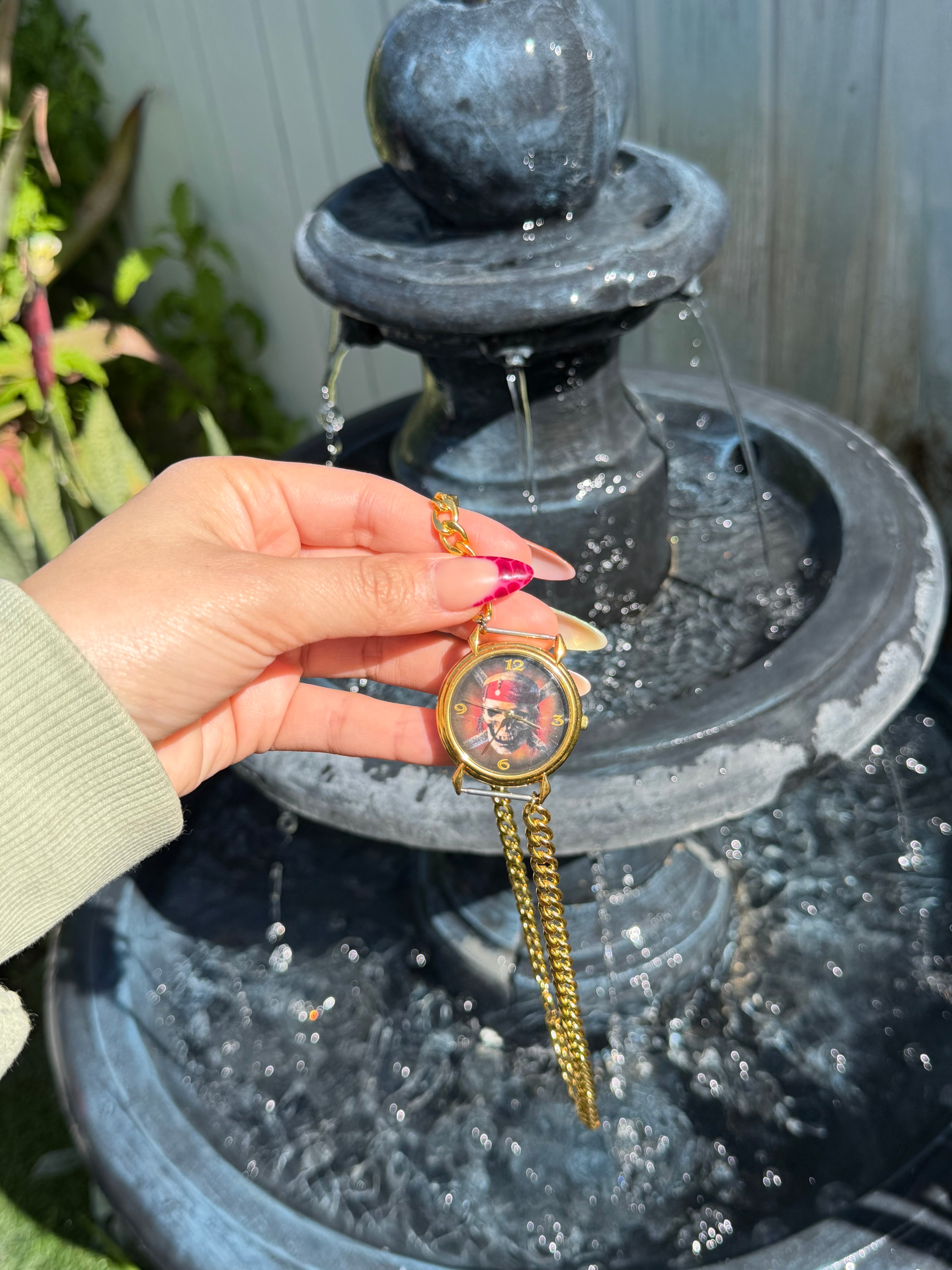 Pirate necklace vintage watch